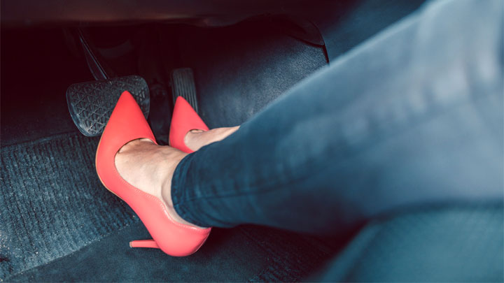 driving in high heels